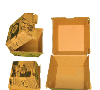 S – Burgerbox klein m. Motiv aus Karton 9,5×9,5x8cm – 100 Stk